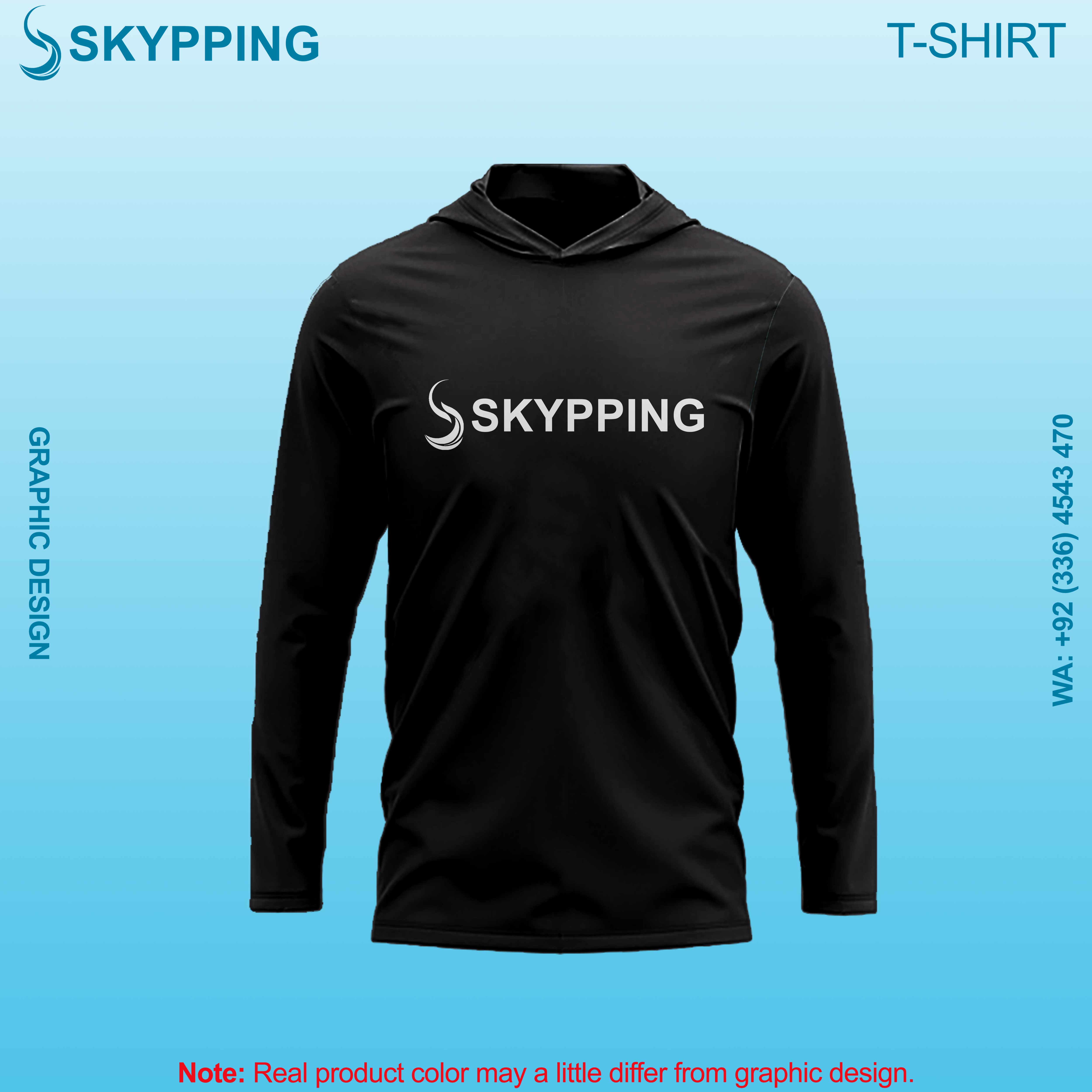 Hooded Long sleeve set-in style round neck t-shirts for men